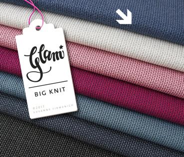 Bio Jacquard Jersey - Big Knit Knit - jeans melange/navy - GLAM - Hamburger Liebe